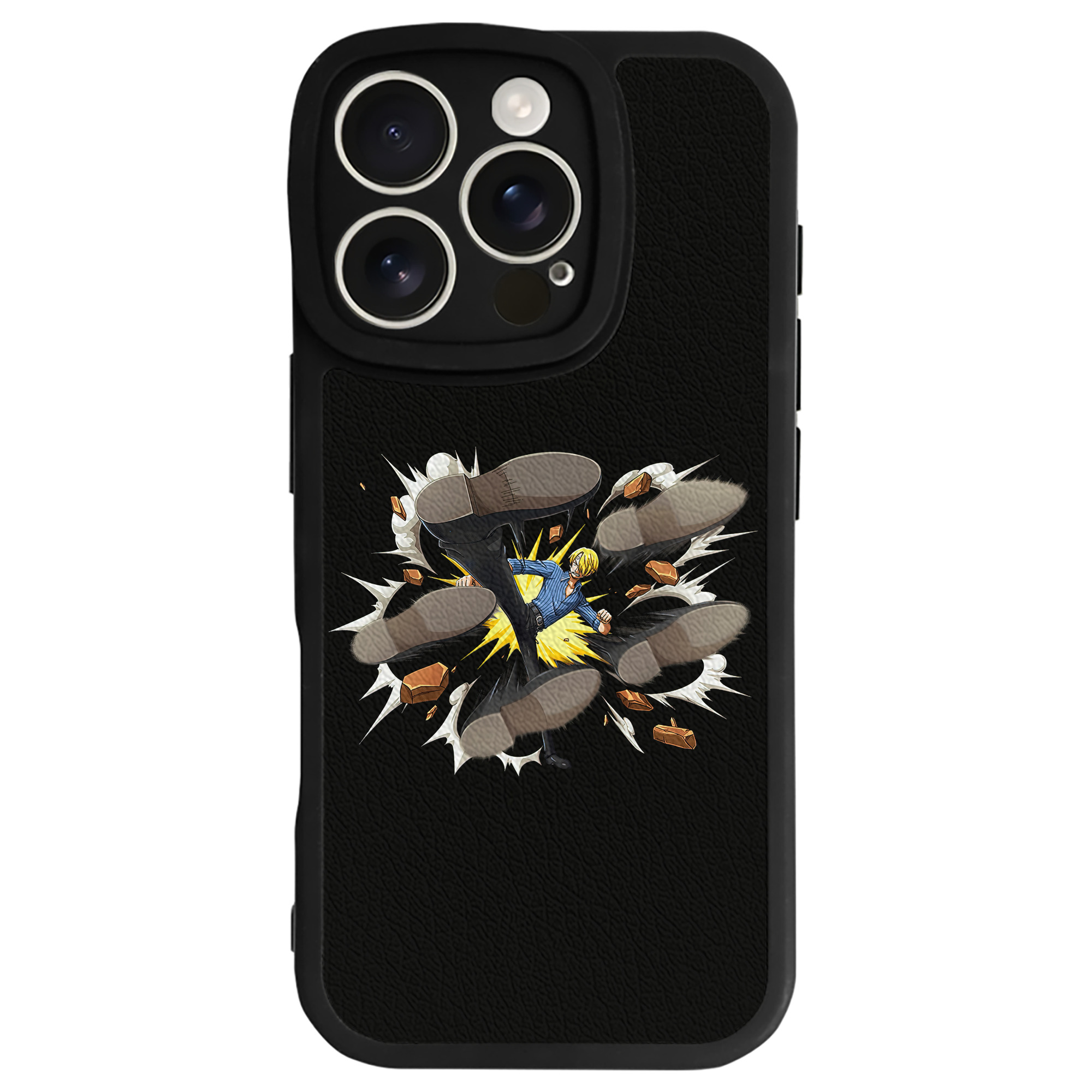 （画像用） ワンピース サンジ ONE PIECE Sanji 【iPhone 16シリーズ対応】シリコンスマホケース（レザー調） 材質：シリコン